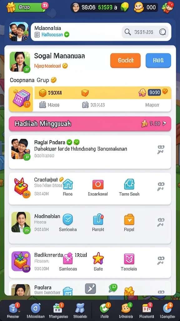 Fitur sosial yang memungkinkan interaksi antar pemain.