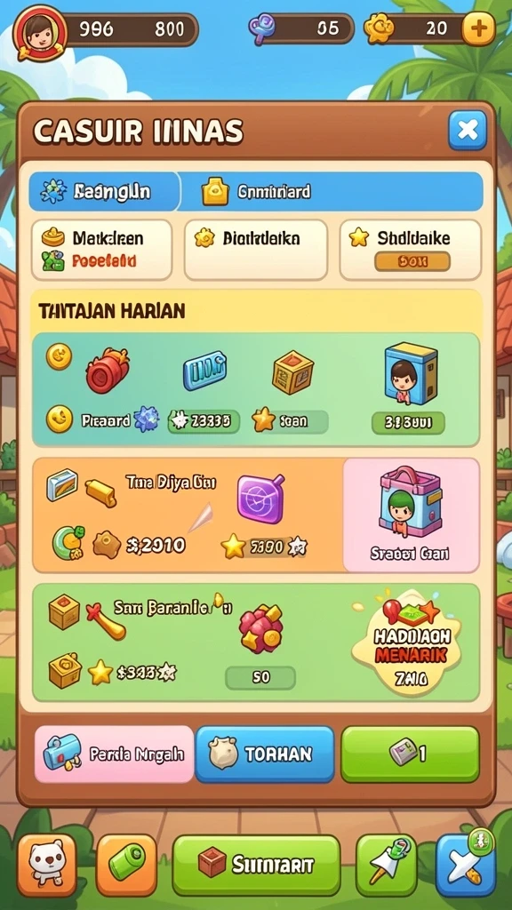 Karakter menarik yang dapat dikustomisasi.