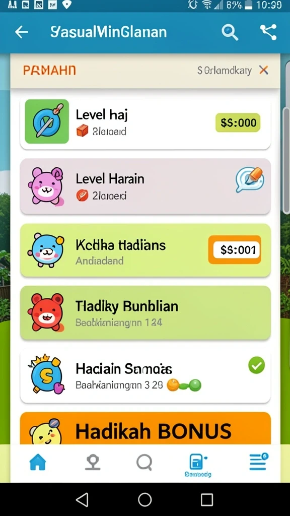 Screenshot menampilkan berbagai pilihan permainan yang tersedia.