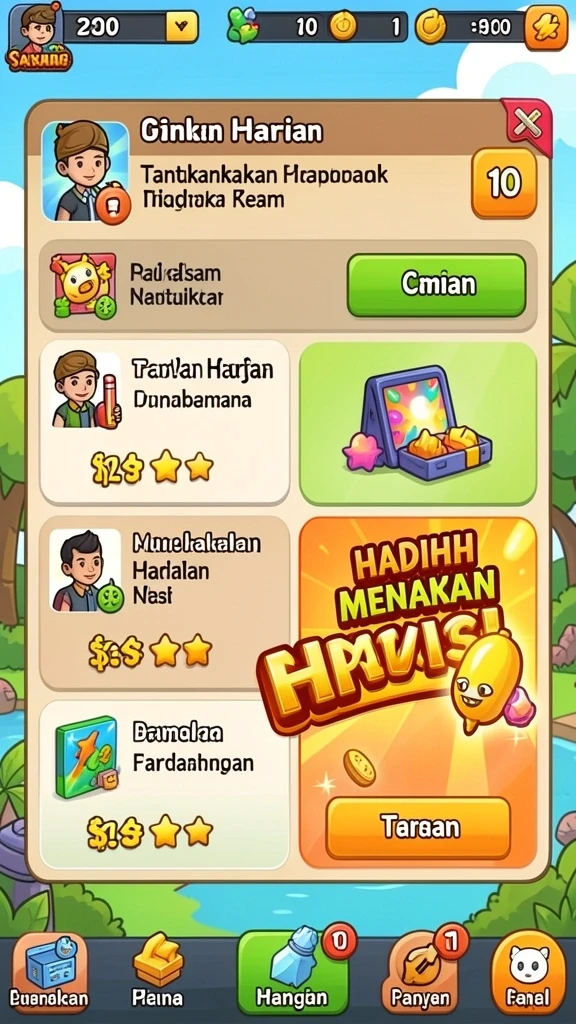 Mode permainan yang beragam dan menantang.