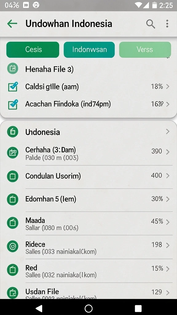 Menampilkan tampilan menu utama yang mudah dinavigasi.